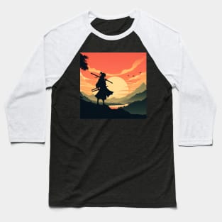 Samurai Silhouette #3 Baseball T-Shirt